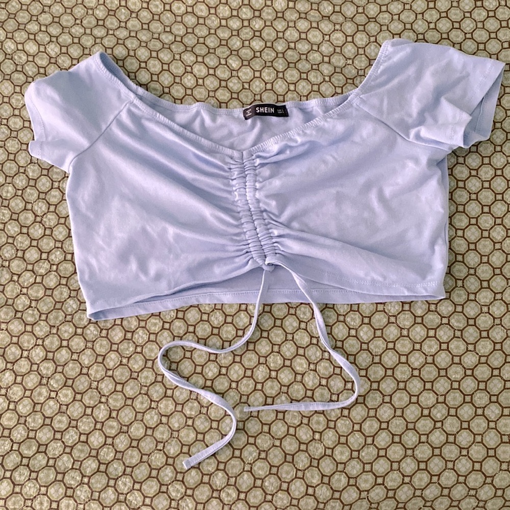 Light purple tie crop